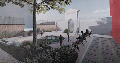 Il rendering del Giardino segreto