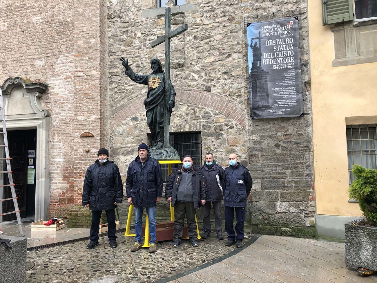 Statua Cristo Redentore restaurata a Bobbio