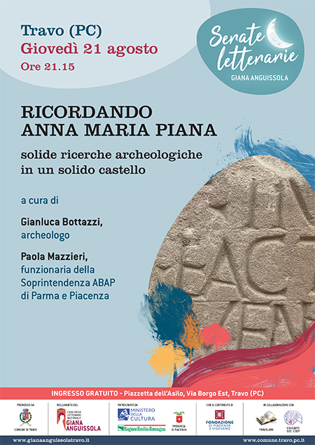 Giovedì 21 agosto le Serate Letterarie Giana Anguissola ricordano Anna Maria Piana 