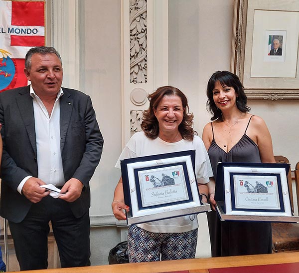 le premiate e il presidente di Piacenza nel mondo Giovanni Piazza