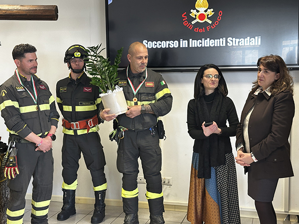 Oriana Corrao con vgf intervenuti nel suo incidente